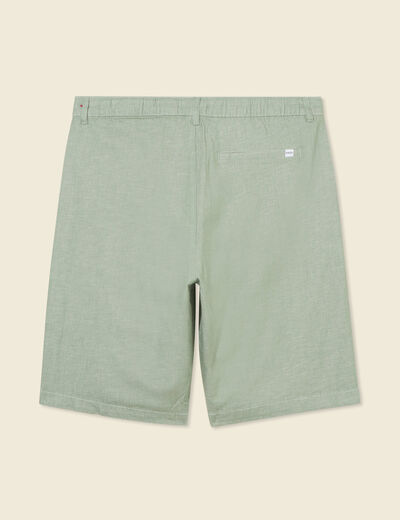 Bermuda droit vert olive homme