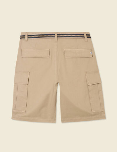 Bermuda droit cargo ceinture gris homme