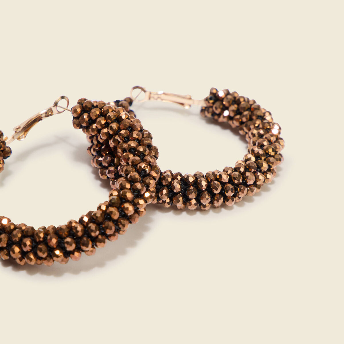Boucles d'oreilles cr&eacute;oles marron fonc&eacute; femme