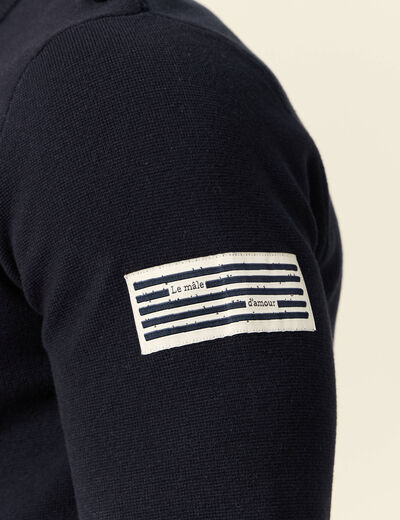 Pull manches longues bleu marine homme