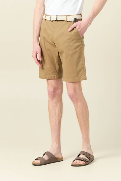 Short à ceinture vert kaki homme