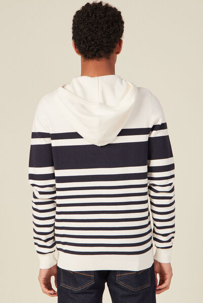 Pull à capuche éco-responsable ecru homme