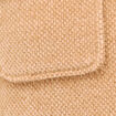Gilet droit manches longues col mao camel femme