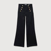 Jeans bootcut taille haute 7/8&egrave;me denim noir femme