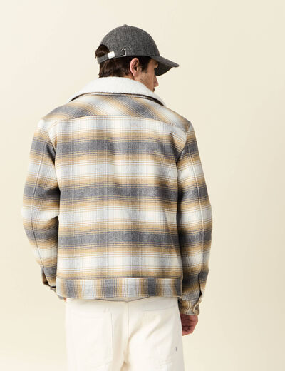 Blouson zippé col aviateur gris foncé homme