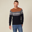 Pull manches longues fabriqué en France marron homme