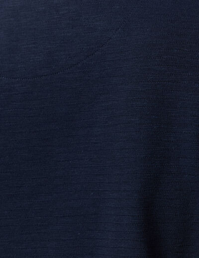 T-shirt cintré col rond manches courtes bleu marine homme