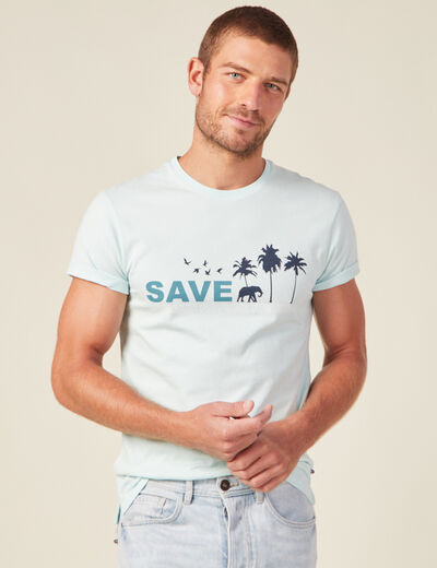 T-shirt manches courtes bleu clair homme