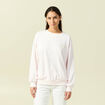 Sweat oversize manches longues brod&eacute; rose poudr&eacute;e femme