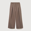 Pantalon large taille standard marron femme