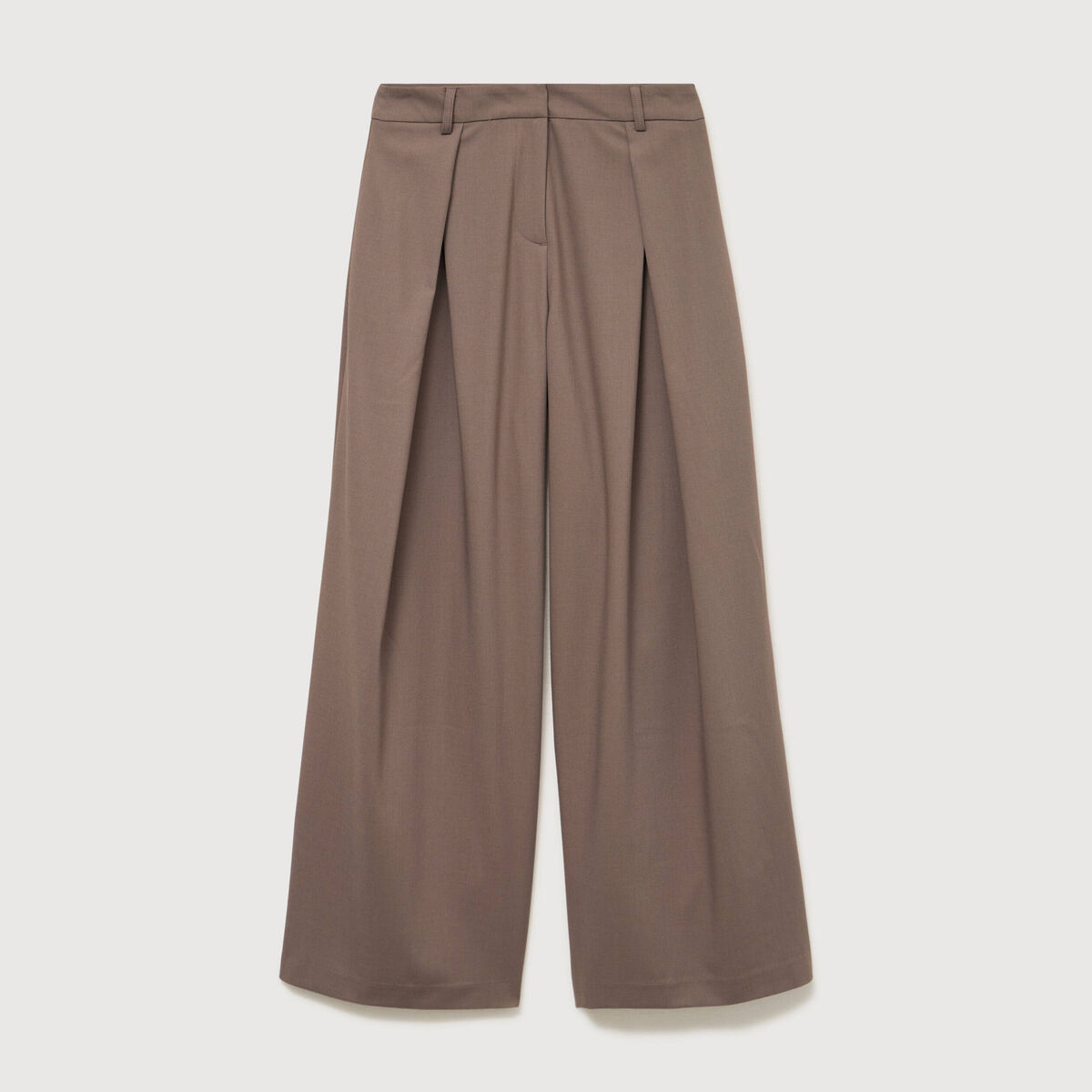 Pantalon large taille standard marron femme
