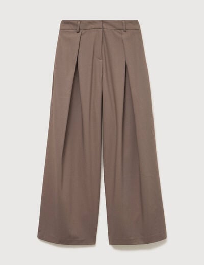Pantalon large taille standard marron femme