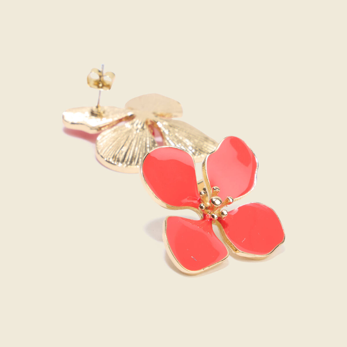 Boucles d'oreilles rouge fonc&eacute; femme