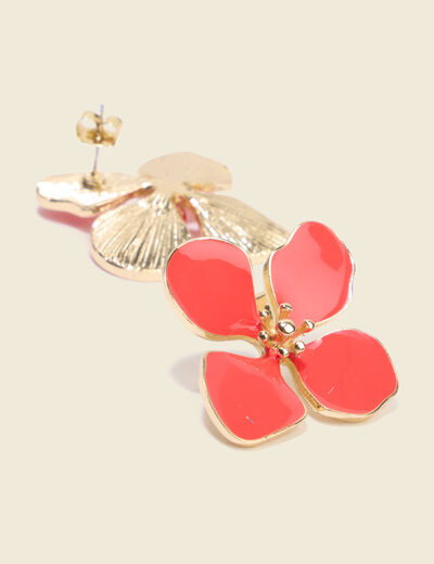Boucles d'oreilles rouge fonc&eacute; femme