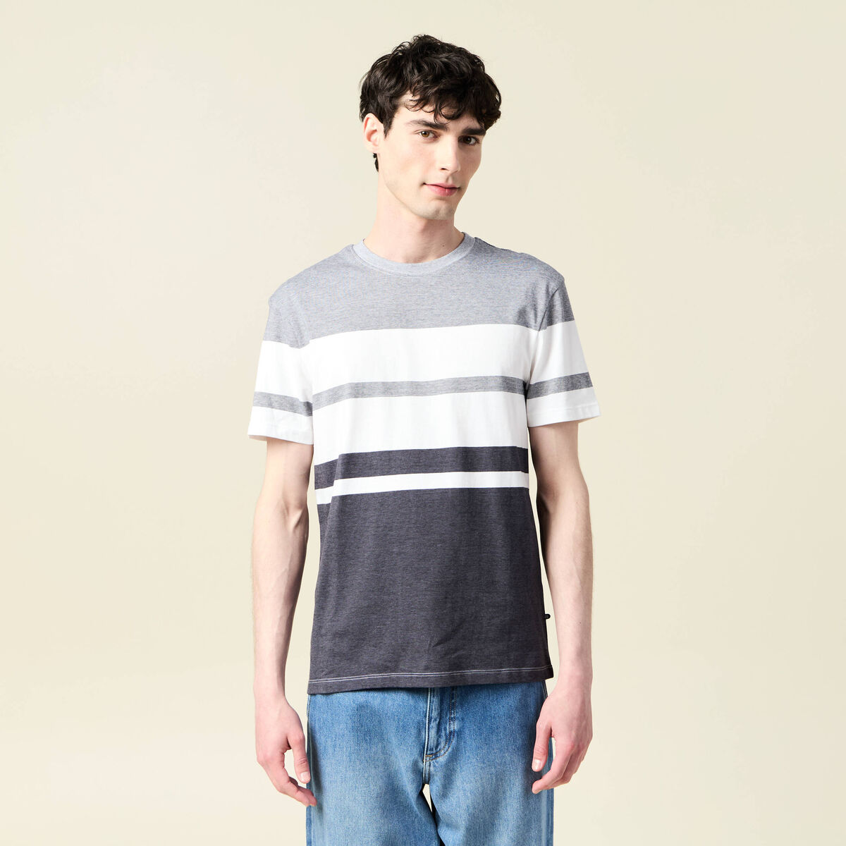 T-shirt manches courtes bleu marine homme