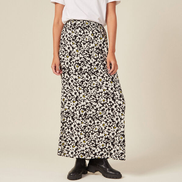 jupe longue evasee fluide noir femme Jupe longue évasée fluide noir femme