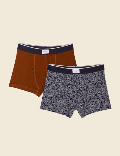 Lot 2 boxers marron cognac homme