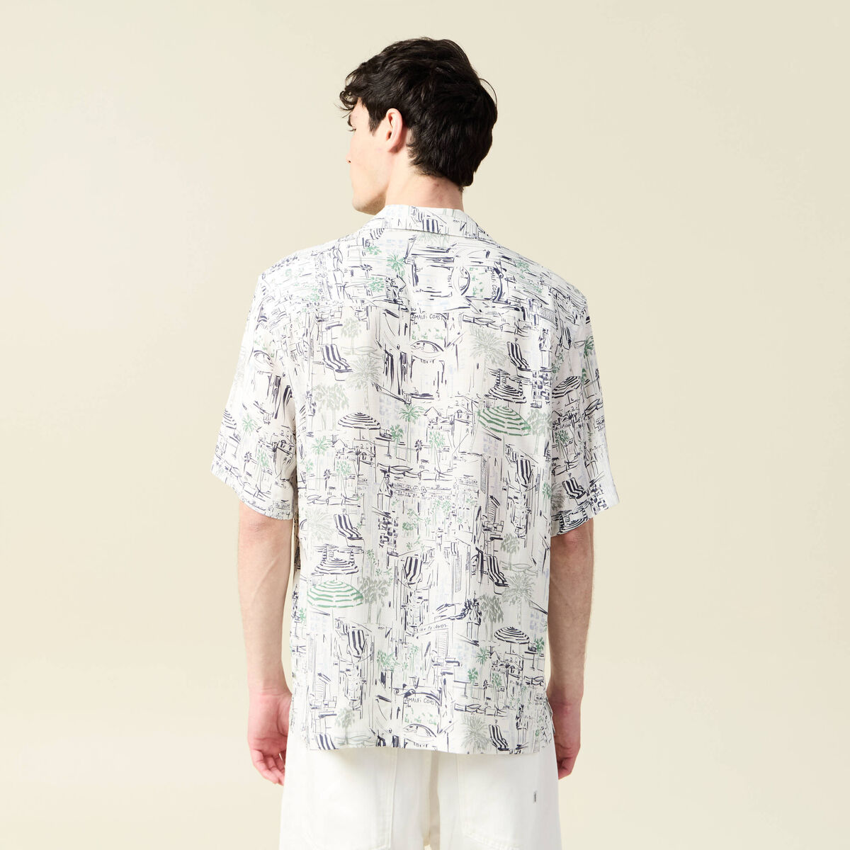 Chemise manches courtes fluide blanc homme