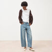 Jeans barrel taille standard bleu femme