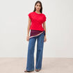 T-shirt manches courtes rouge femme