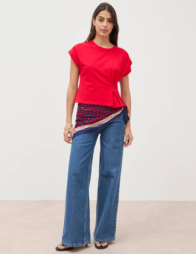 T-shirt manches courtes rouge femme