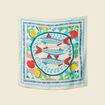 Foulard satin&eacute; bleu femme