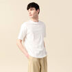 T-shirt manches courtes brod&eacute; ecru homme