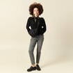 Pull manches longues col rond noir femme