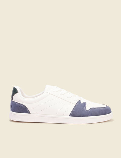Tennis plates à lacets bleu marine homme