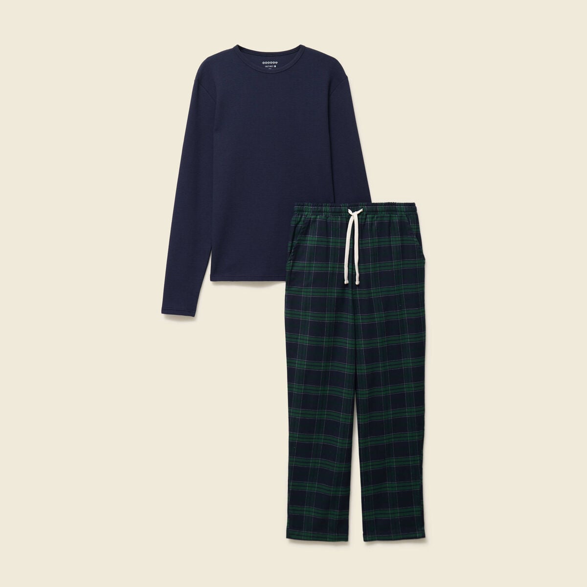 Pyjama haut et bas bleu marine homme