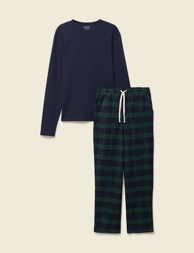 Pyjama haut et bas bleu marine homme