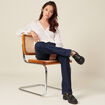 Blouse satin éco-responsable ecru femme