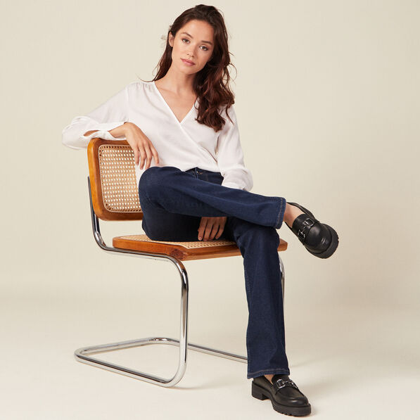 Blouse satin éco-responsable ecru femme