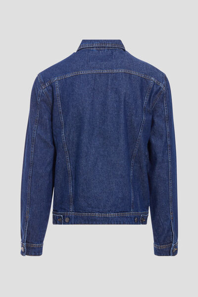 Veste droite en jean denim stone homme