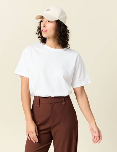 T-shirt manches courtes blanc femme