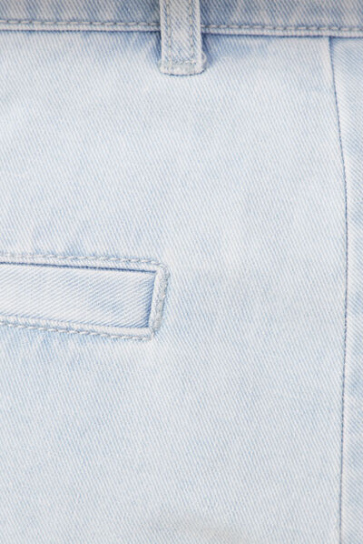Bermuda droit en jean denim bleach homme