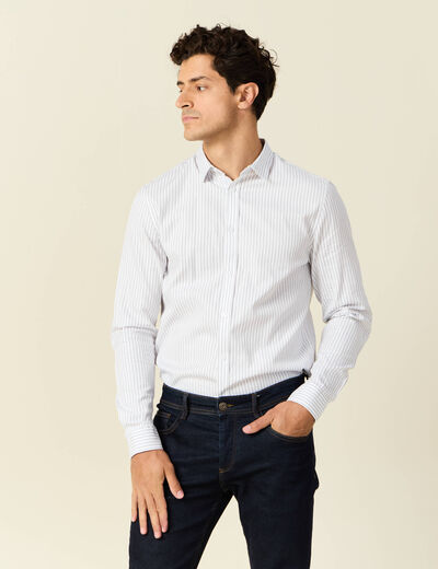 Chemise manches longues gris homme