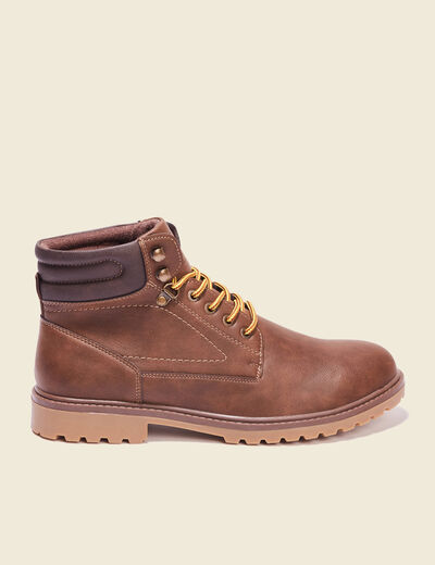 Bottines style montagne marron foncé homme