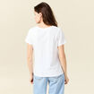 T-shirt cintr&eacute; col rond manches courtes blanc femme