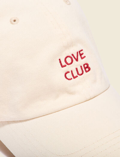 Casquette brodée creme femme