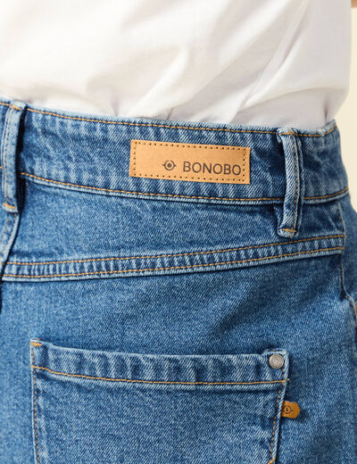 Short mom éco-responsable denim stone femme
