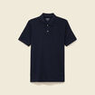 Polo cintré manches courtes en coton bleu marine homme