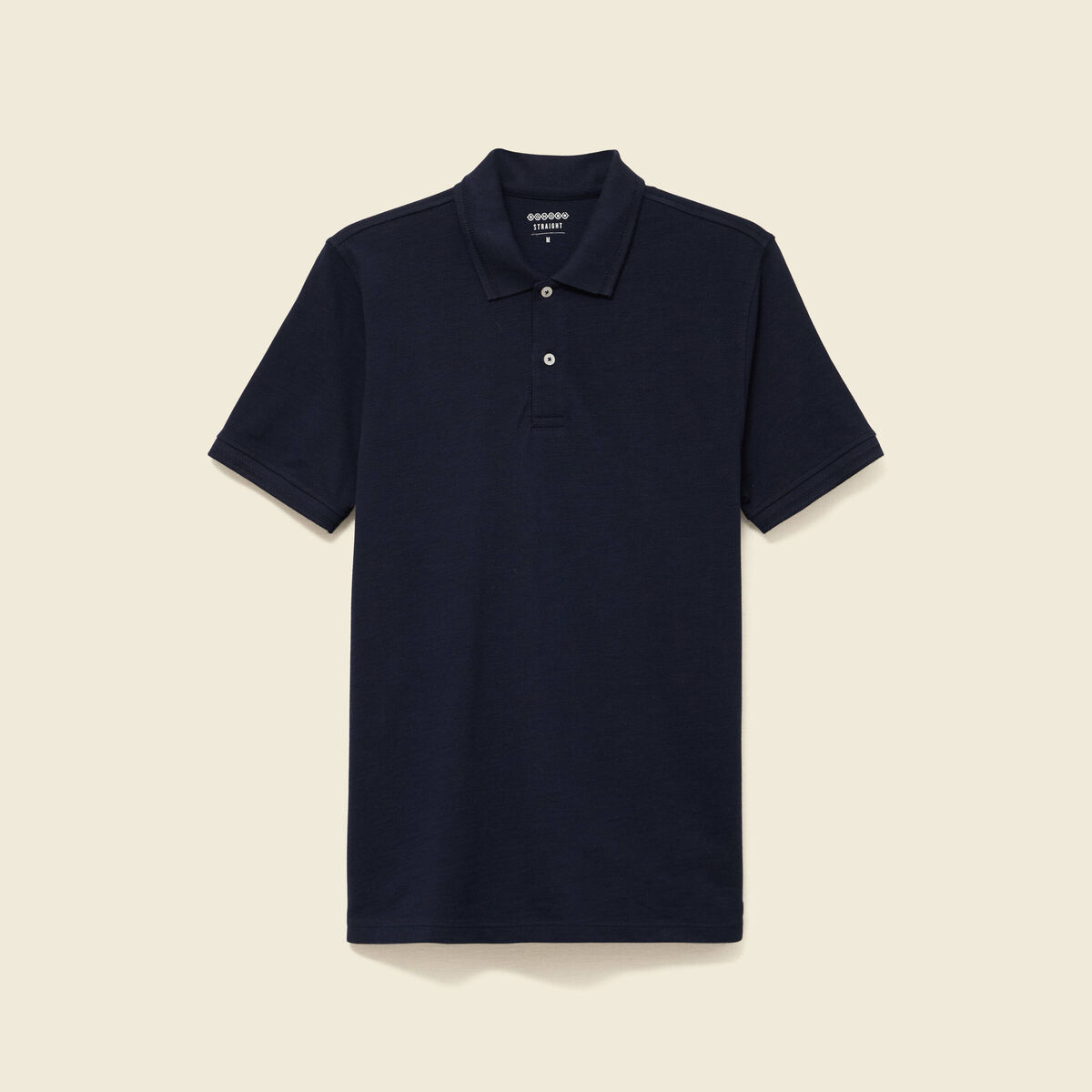 Polo cintré manches courtes en coton bleu marine homme