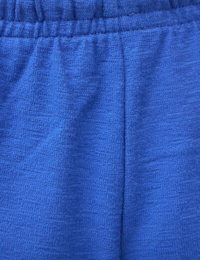 Short taille haute en maille ray&eacute;e bleu electrique femme