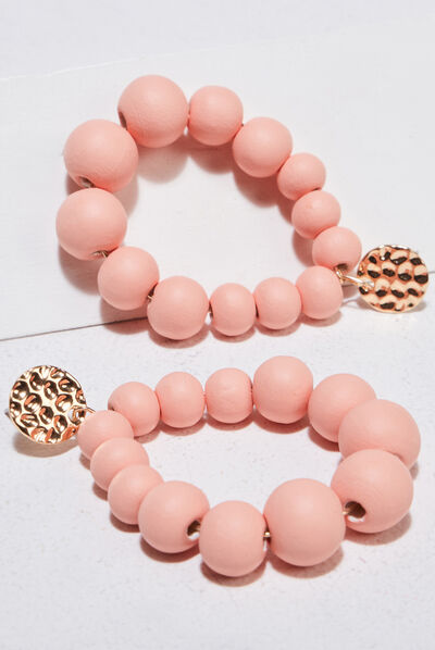 Boucles d'oreilles pendantes rose clair femme