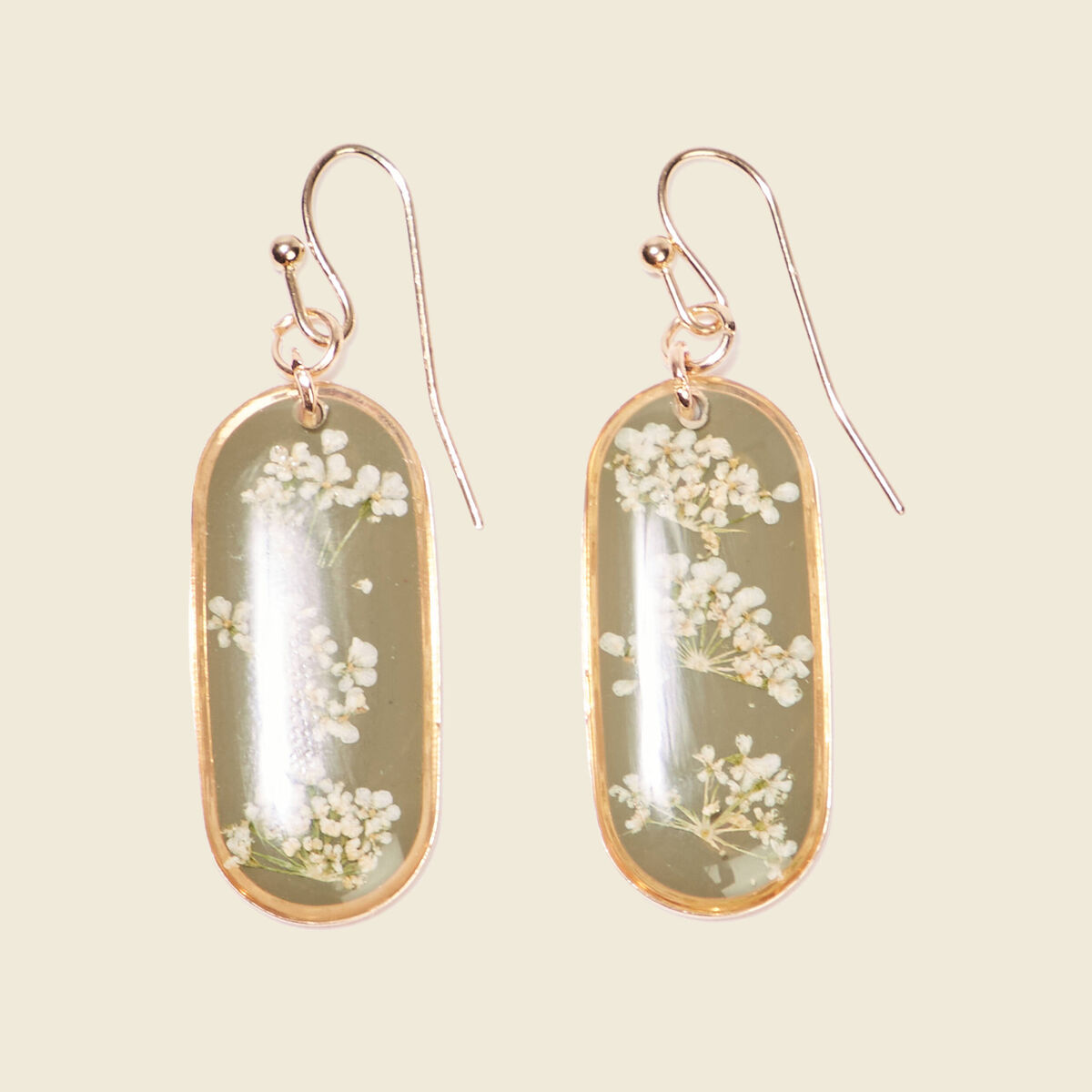 Boucles d'oreilles pendantes vert kaki femme