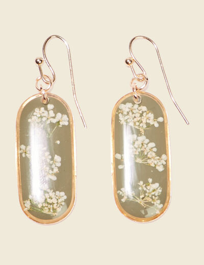 Boucles d'oreilles pendantes vert kaki femme