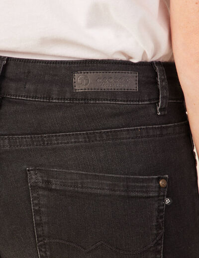 Jeans bootcut détails tressés denim noir femme