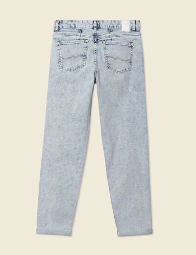 Jeans girlfriend 5 poches denim snow bleu femme