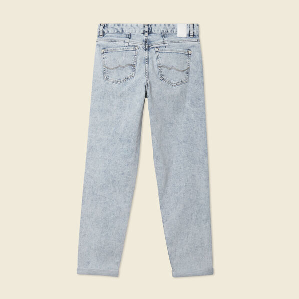 Jeans girlfriend 5 poches denim snow bleu femme